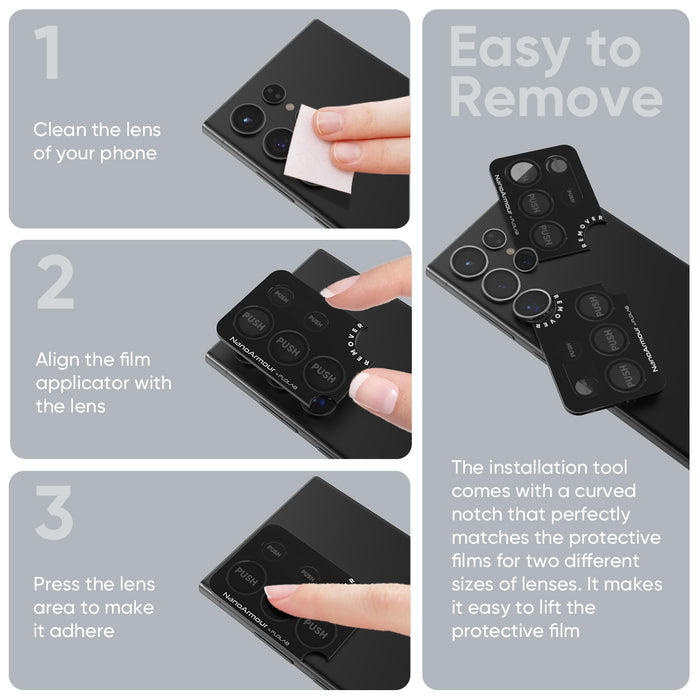 FLOLAB NanoArmour for Samsung Galaxy S24 Ultra Camera Lens Protector Anti Reflective Coating