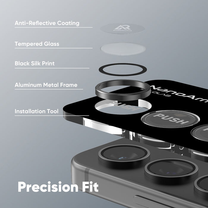 FLOLAB NanoArmour for Samsung Galaxy S25 Plus Camera Lens Protector Anti Reflective Coating - 2 Color Options