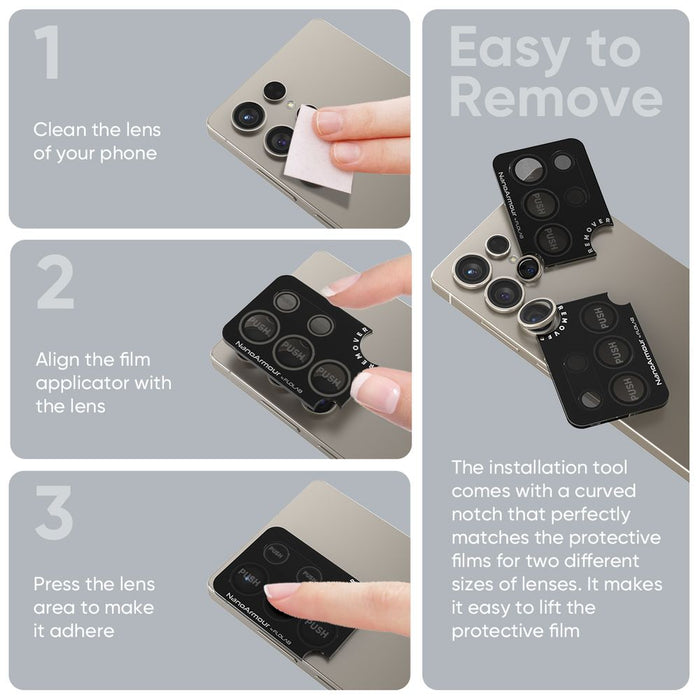 FLOLAB NanoArmour for Samsung Galaxy S25 Ultra Camera Lens Protector Anti Reflective Coating - 3 Color Options