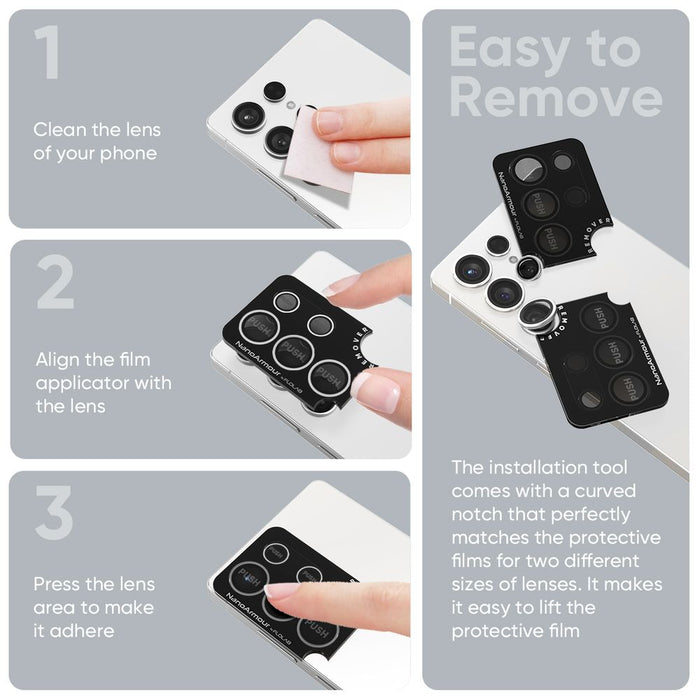 FLOLAB NanoArmour for Samsung Galaxy S25 Ultra Camera Lens Protector Anti Reflective Coating - 3 Color Options