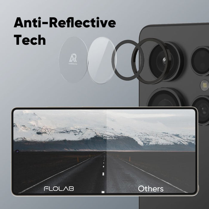FLOLAB NanoArmour for Samsung Galaxy S25 Ultra Camera Lens Protector Anti Reflective Coating - 3 Color Options