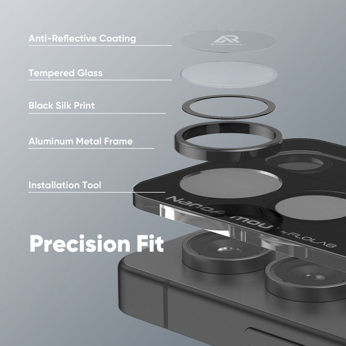 FLOLAB NanoArmour for Samsung Galaxy S25 Ultra Camera Lens Protector Anti Reflective Coating - 3 Color Options