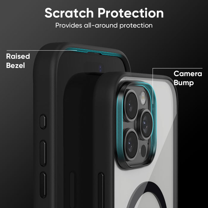 FLOLAB Surtect Tri-Fusion MagSafe Compatible Case – iPhone 16 Series (Black Clear Black)