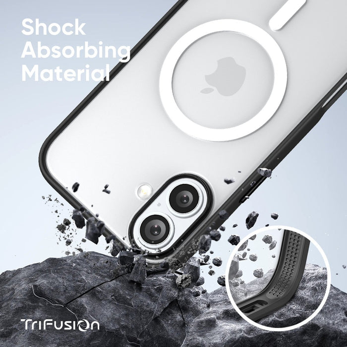 FLOLAB Surtect Tri-Fusion MagSafe Compatible Case – iPhone 16 Series (Black Clear)