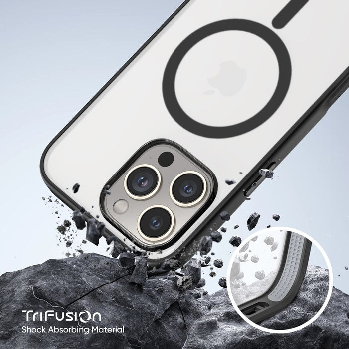 FLOLAB Surtect Tri-Fusion MagSafe Compatible Case – iPhone 16 Series (Black Frost)
