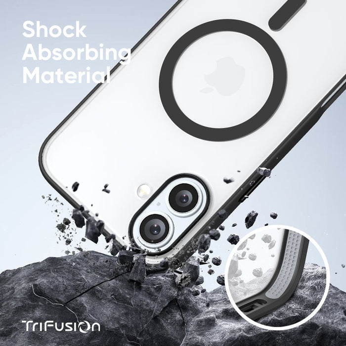 FLOLAB Surtect Tri-Fusion MagSafe Compatible Case – iPhone 16 Series (Black Frost)
