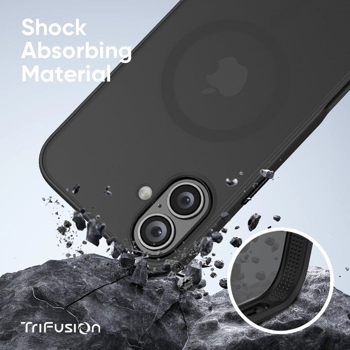 FLOLAB Surtect Tri-Fusion MagSafe Compatible Case – iPhone 16 Series (Matte Black Frost)