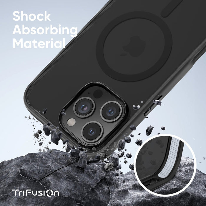 FLOLAB Surtect Tri-Fusion MagSafe Compatible Case – iPhone 16 Series (Stealth Black Clear)