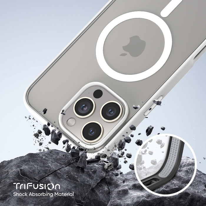 FLOLAB Surtect Tri-Fusion MagSafe Compatible Case – iPhone 16 Series (White Clear)