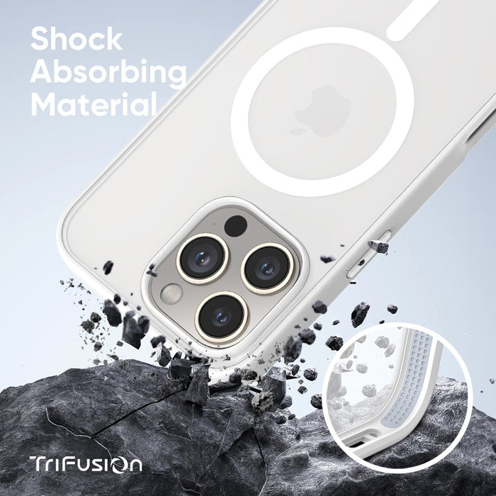 FLOLAB Surtect Tri-Fusion MagSafe Compatible Case – iPhone 16 Series (White Frost)