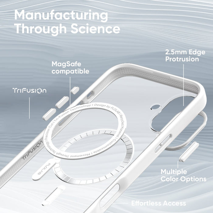 FLOLAB Surtect Tri-Fusion MagSafe Compatible Case – iPhone 16 Series (White Frost)