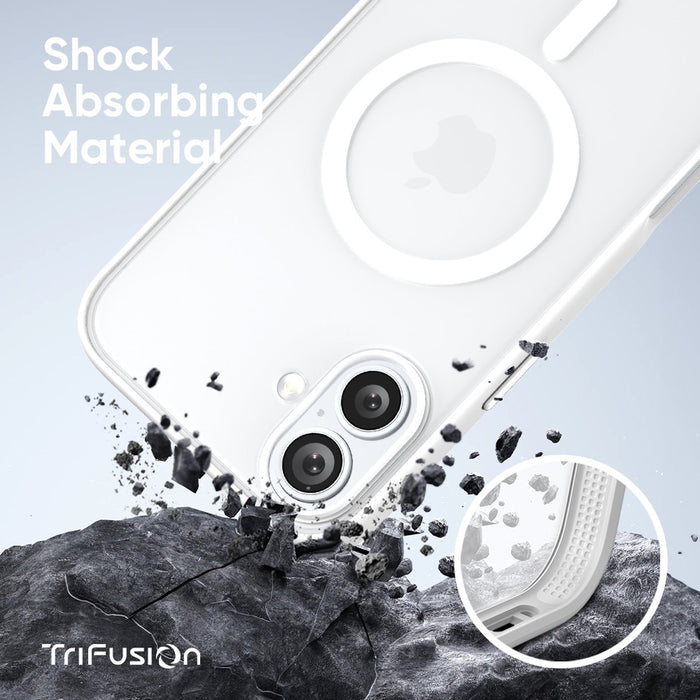 FLOLAB Surtect Tri-Fusion MagSafe Compatible Case – iPhone 16 Series (White Frost)
