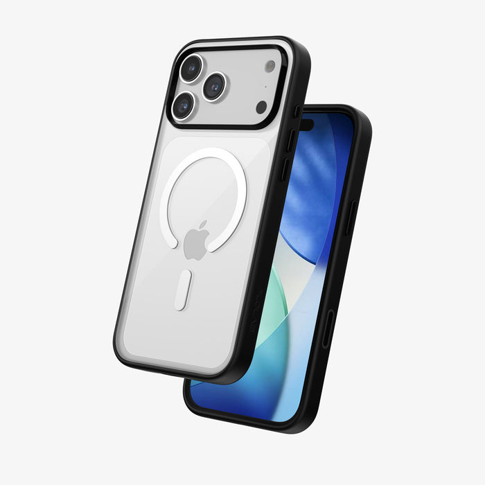 FLOLAB Surtect Tri-Fusion MagSafe Compatible Case – iPhone 17 / 18 Series (Black Clear White Ring)