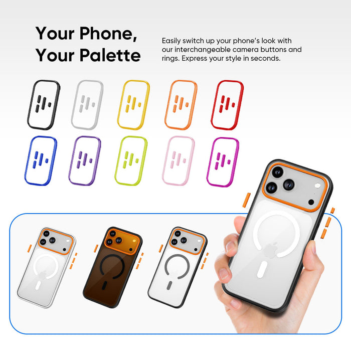 FLOLAB Surtect Tri-Fusion MagSafe Compatible Case – iPhone 17 / 18 Series (Black Clear White Ring)