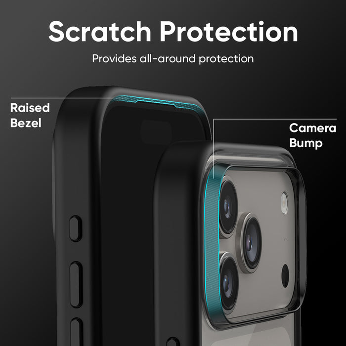 FLOLAB Surtect Tri-Fusion MagSafe Compatible Case – iPhone 17 / 18 Series (Black Clear White Ring)