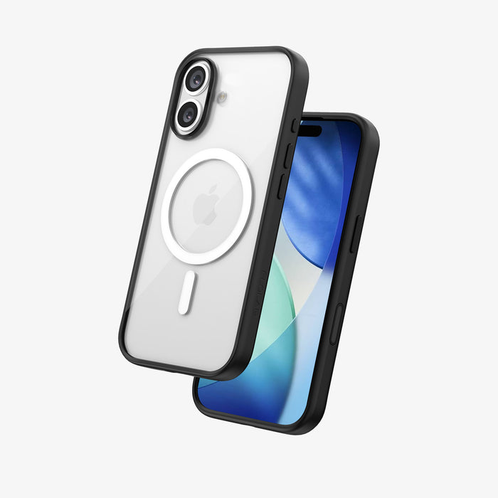 FLOLAB Surtect Tri-Fusion MagSafe Compatible Case – iPhone 17 / 18 Series (Black Clear White Ring)