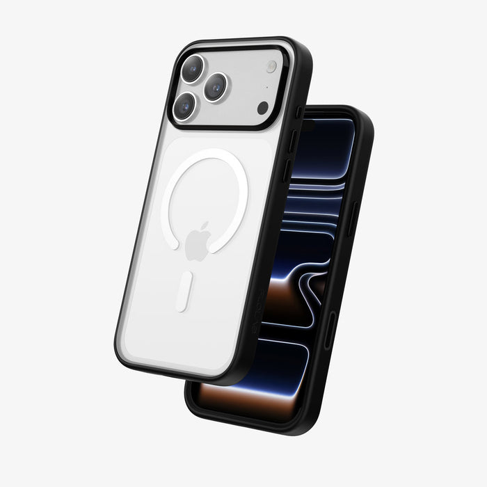 FLOLAB Surtect Tri-Fusion MagSafe Compatible Case – iPhone 17 /18 Series (Black Frost White Ring)