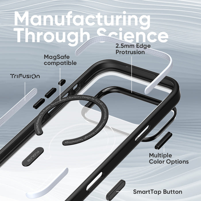 FLOLAB Surtect Tri-Fusion MagSafe Compatible Case – iPhone 17 / 18 Series (Black Frost)