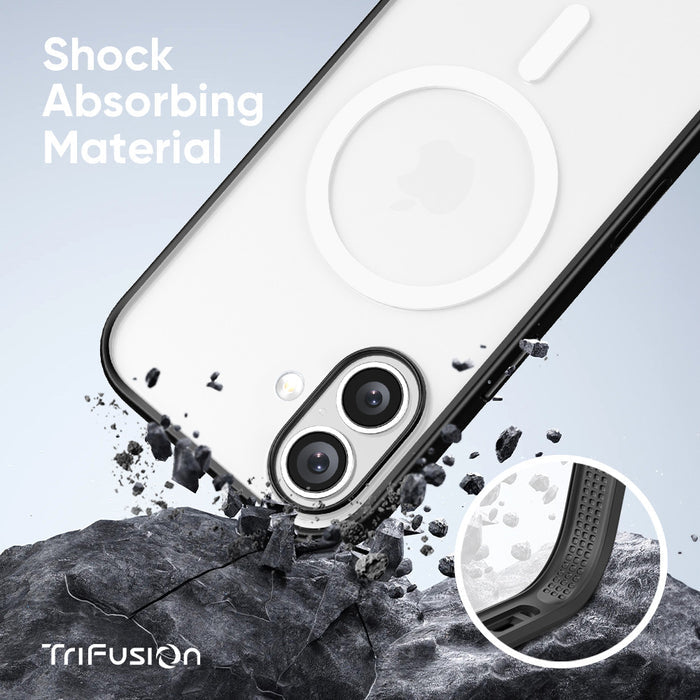 FLOLAB Surtect Tri-Fusion MagSafe Compatible Case – iPhone 17 /18 Series (Black Frost White Ring)