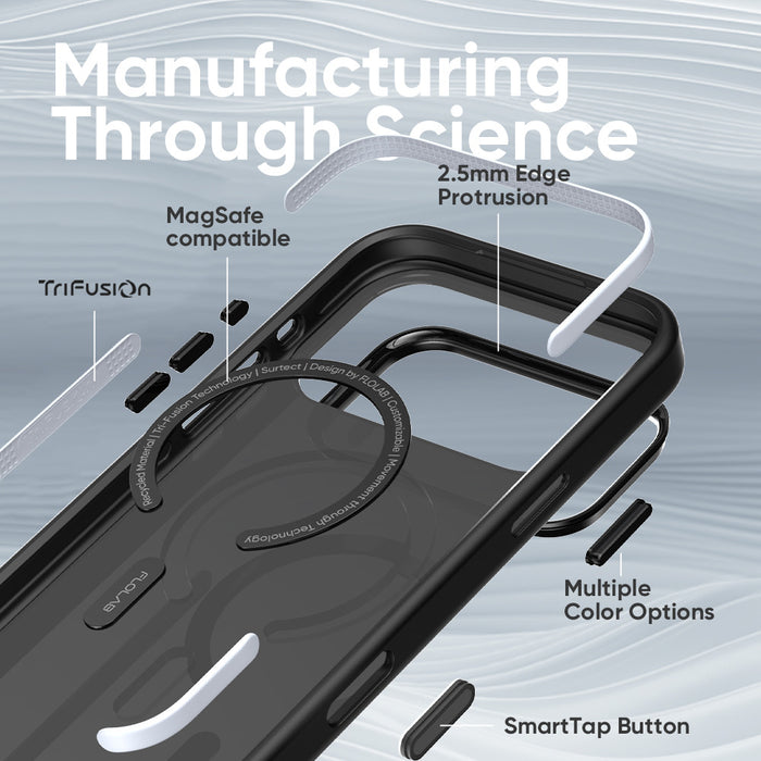 FLOLAB Surtect Tri-Fusion MagSafe Compatible Case – iPhone 17 / 18 Series (Matte Black Frost)