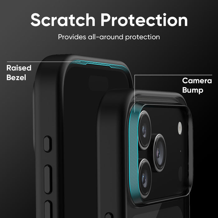 FLOLAB Surtect Tri-Fusion MagSafe Compatible Case – iPhone 17 / 18 Series (Stealth Black Clear)