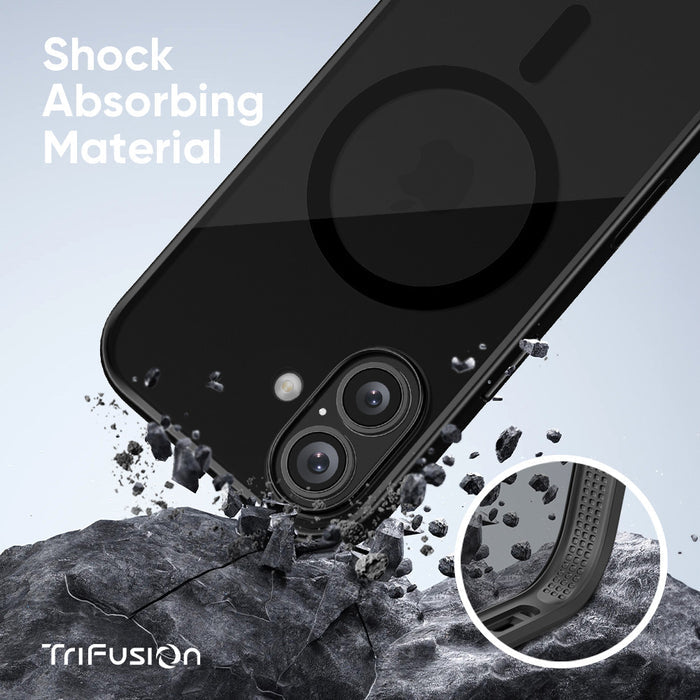 FLOLAB Surtect Tri-Fusion MagSafe Compatible Case – iPhone 17 / 18 Series (Stealth Black Clear)
