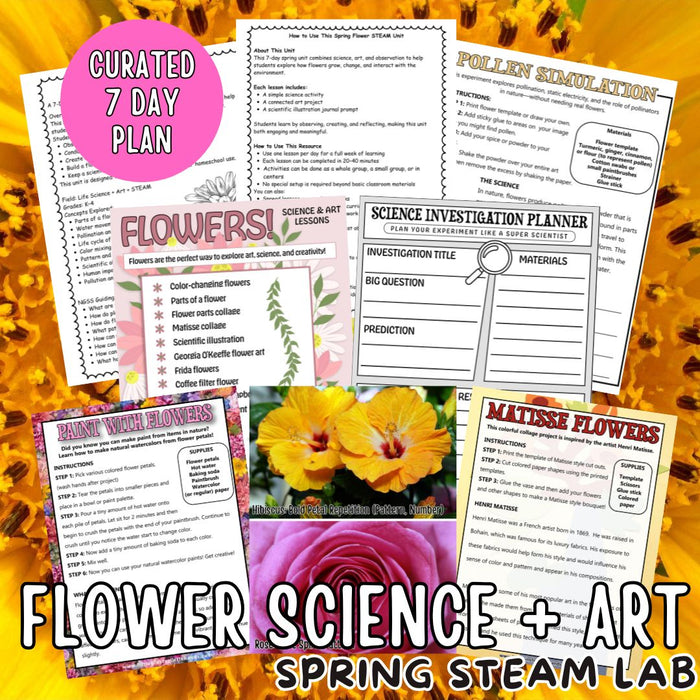 Flower STEAM Unit for Kids (K–4) | 7-Day Spring Science & Art Lesson Plan