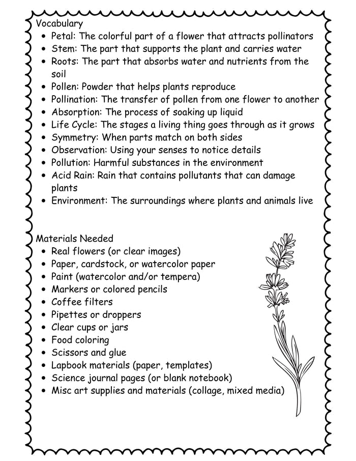 Flower STEAM Unit for Kids (K–4) | 7-Day Spring Science & Art Lesson Plan