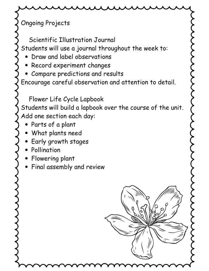 Flower STEAM Unit for Kids (K–4) | 7-Day Spring Science & Art Lesson Plan