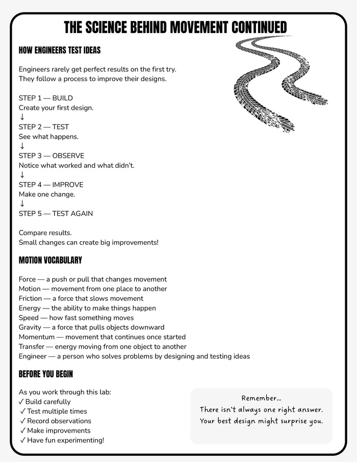 Force and Motion Engineering STEM Labs Grades 2-5