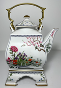 Franklin Mint Birds and Flowers of the Orient with Top Handle and Stand Tea Pot0