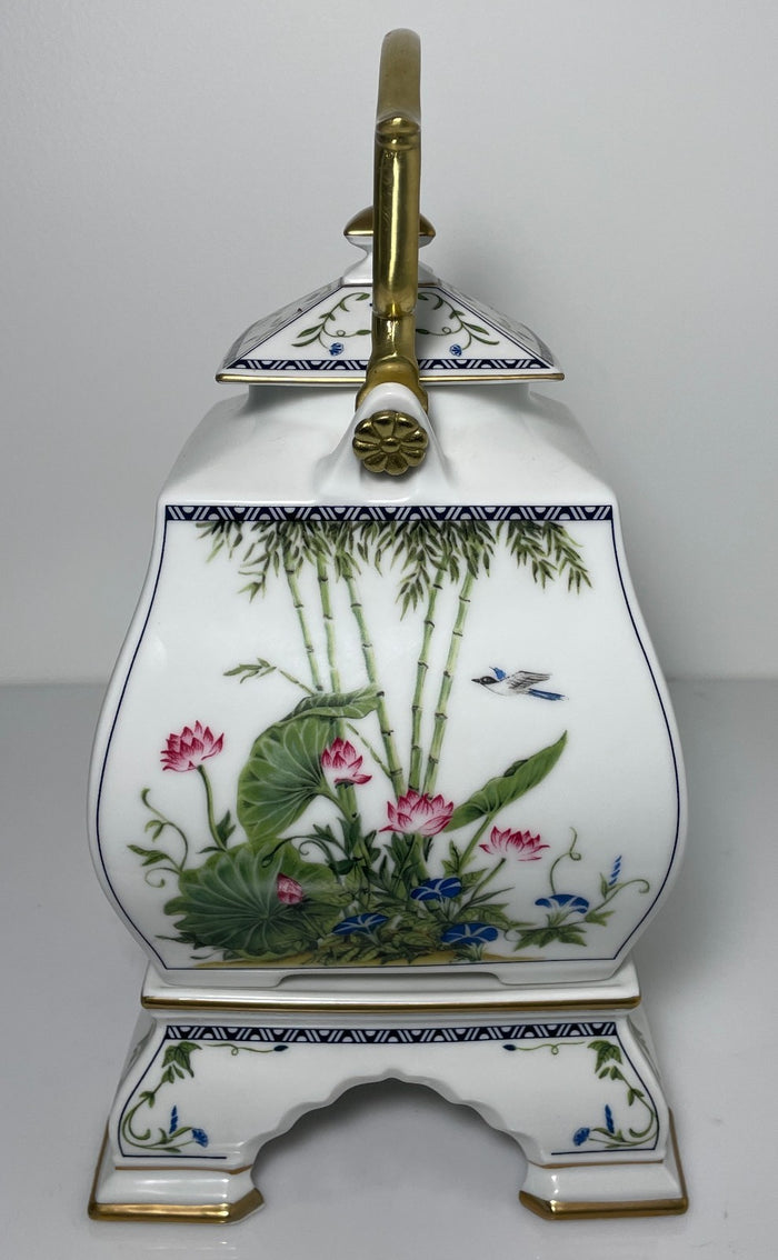 Franklin Mint Birds and Flowers of the Orient with Top Handle and Stand Tea Pot7