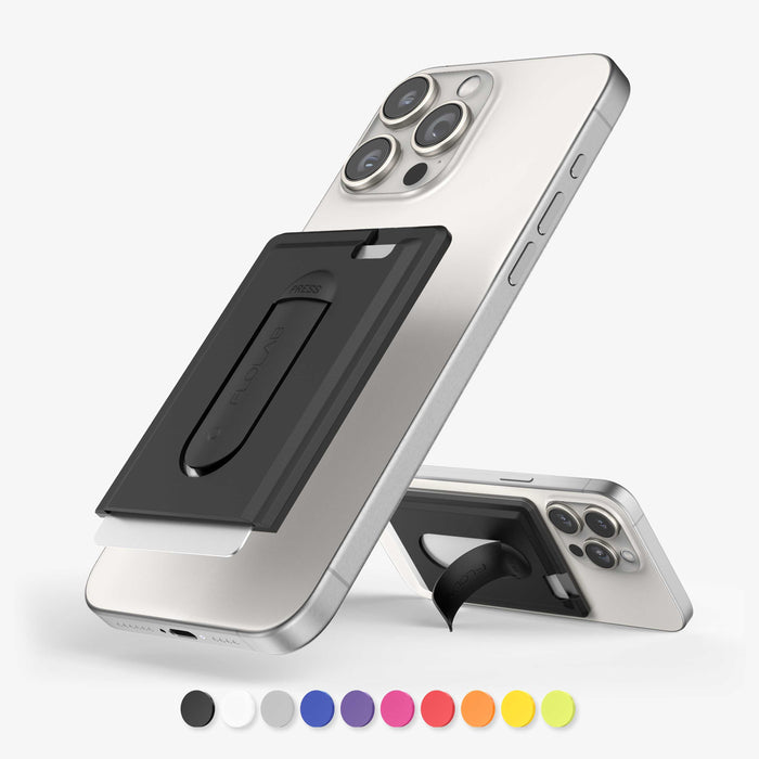 Gift - FLOLAB SnapGrip Magnetic Silicone Wallet Stand for iPhone Magsafe, Compatible with Android Phone