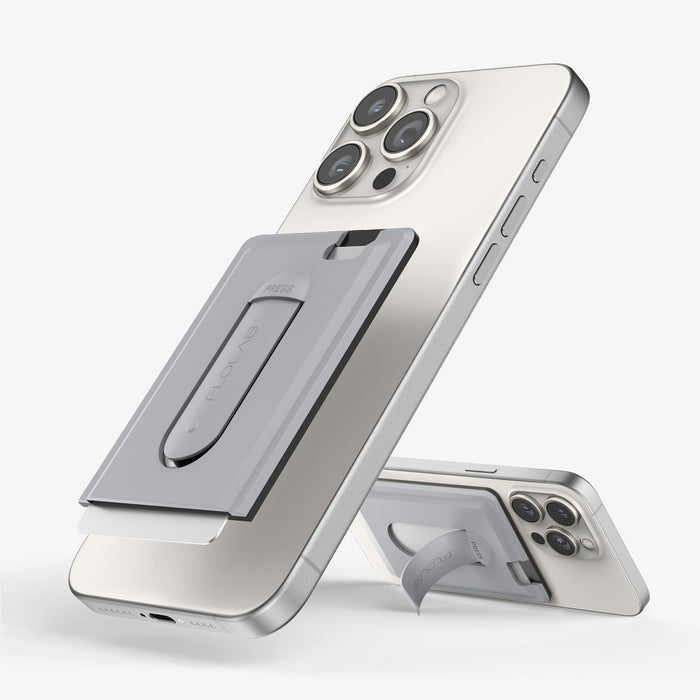 Gift - FLOLAB SnapGrip Magnetic Silicone Wallet Stand for iPhone Magsafe, Compatible with Android Phone
