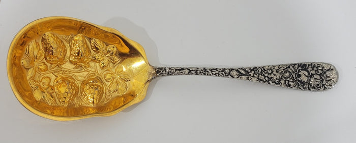 Godinger Olde Bouquet Gold Wash Berry Casserole Spoon 9 1/4" Silverplate0
