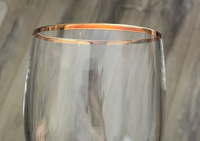 Gorham Diamond Gold Water Goblet 8 1/4"1