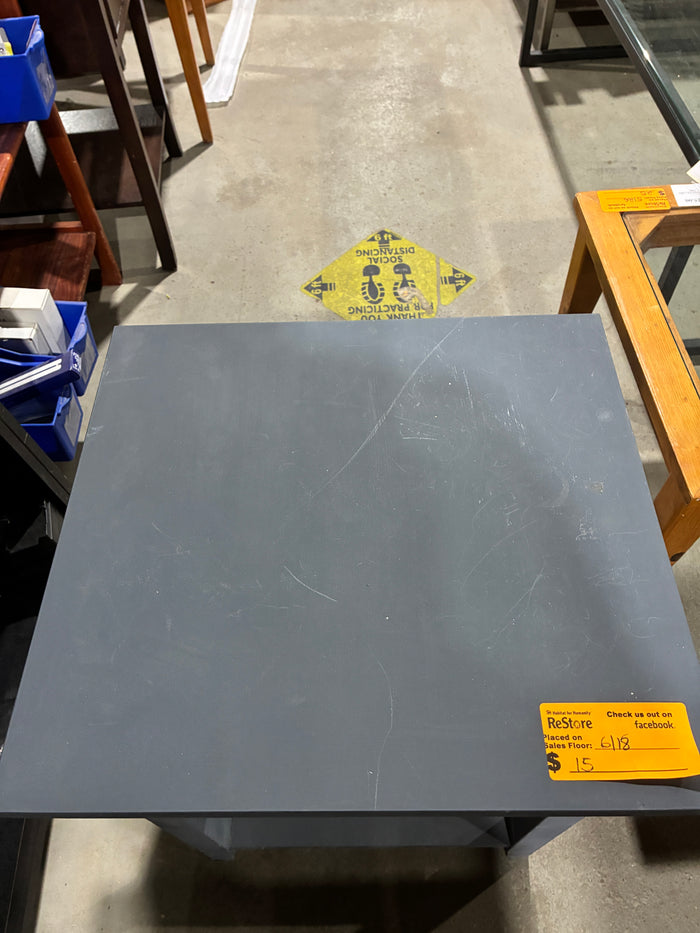 Gray Painted End Table with Lower Shelf