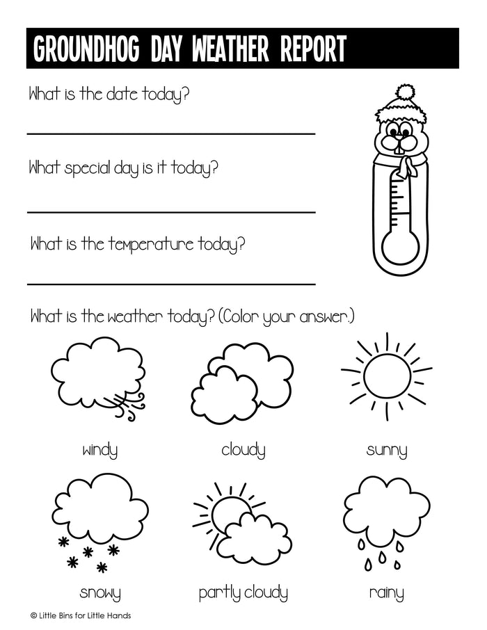 Groundhog Day STEM Pack