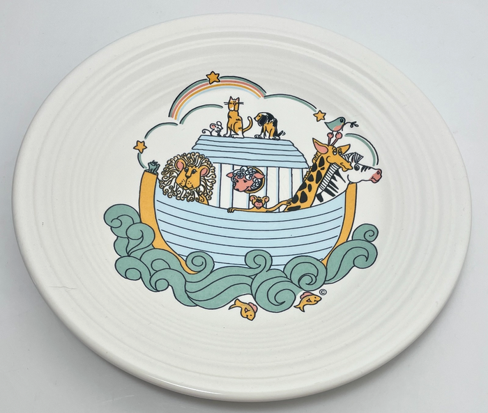 Homer Laughlin Fiesta Cruisin Noah's Ark White Childs Plate 9"0