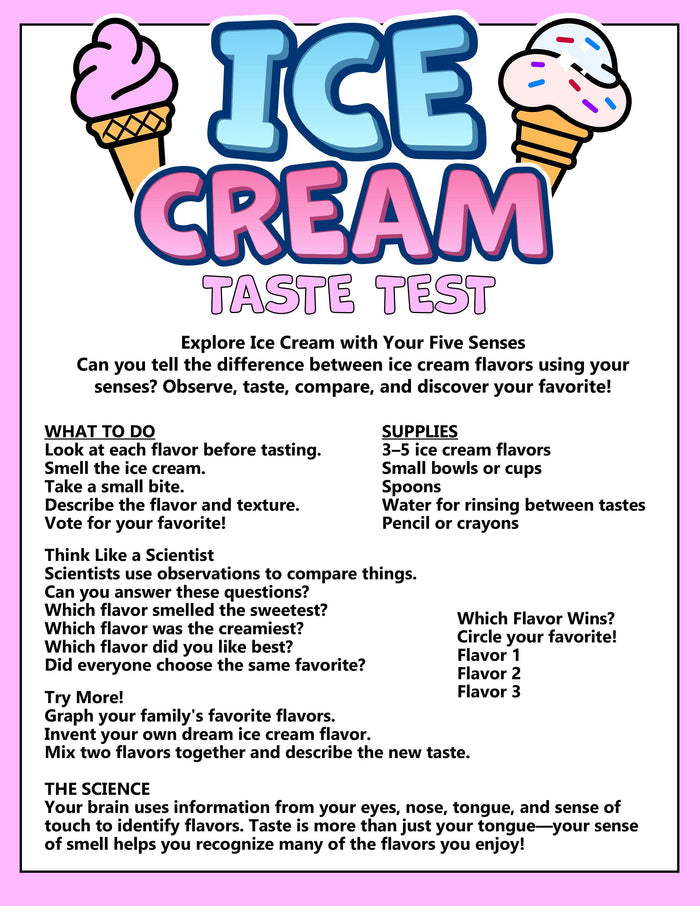 Ice Cream Theme Activity Pack