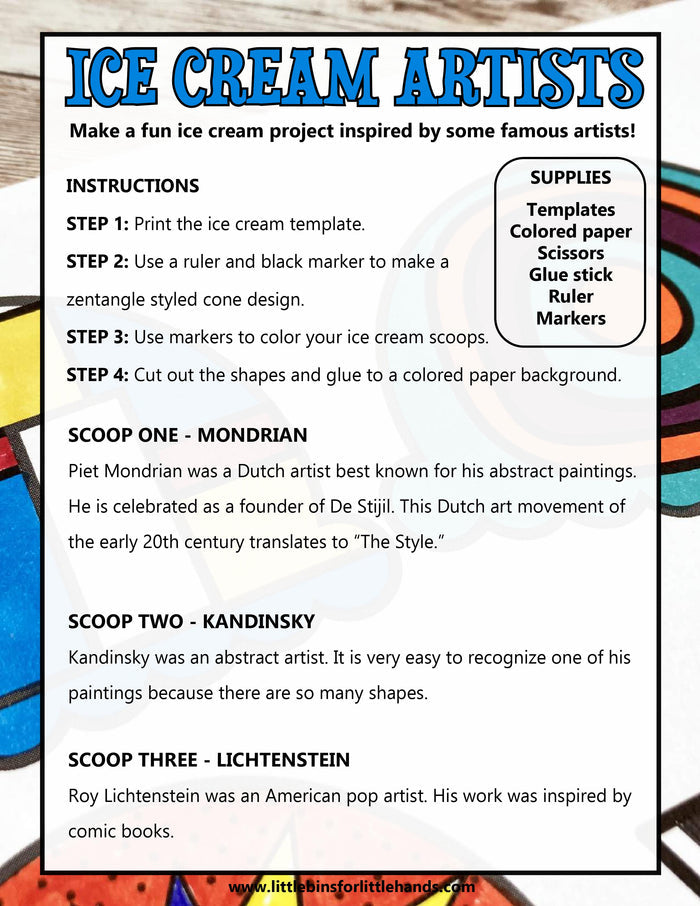 Ice Cream Theme Activity Pack
