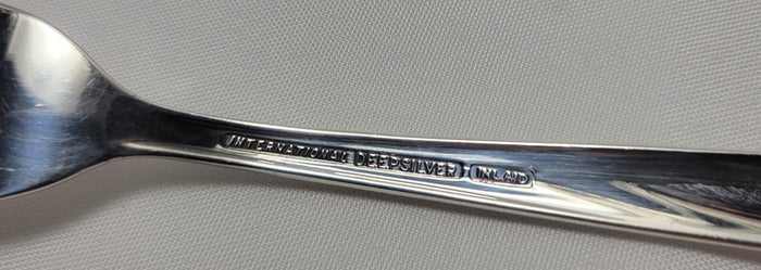 International Deep Silver Anniversary Rose Cold Meat Fork and Fork Silverplate2