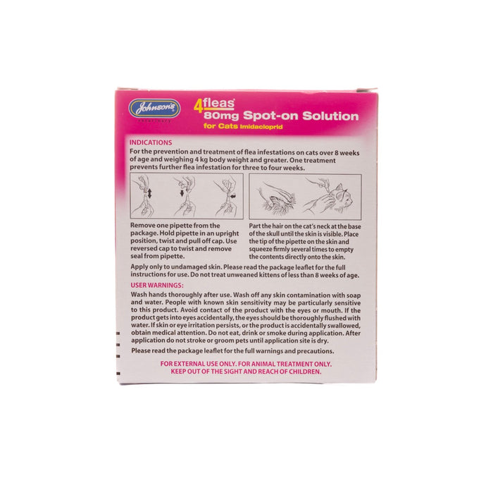 Johnsons 4Fleas Spot-On for Cats Over 4kg