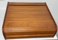 Kalmar Designs Teakwood Tambour Roll Top Storage Box 3 Compartment 14" X 14 3/4"0