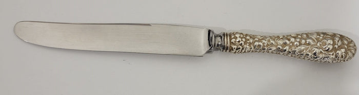 Kirk Steiff Stieff Rose Knife 8 7/8" Full Repousse Sterling Flatware0