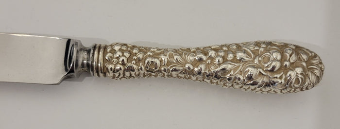 Kirk Steiff Stieff Rose Knife 8 7/8" Full Repousse Sterling Flatware1