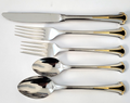 Kirk Stieff Cloisonne Royal Black 5 Piece Place Setting Stainless 18/8 Flatware0