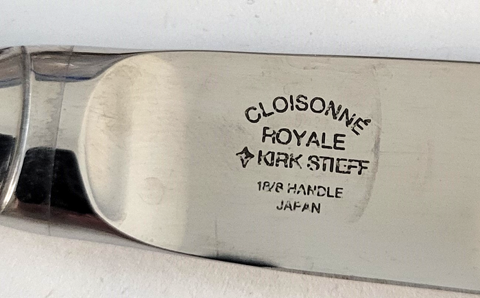 Kirk Stieff Cloisonne Royal Black 5 Piece Place Setting Stainless 18/8 Flatware3