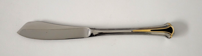 Kirk Stieff Cloisonne Royal Black Master Butter Knife 7" Stainless Flatware0