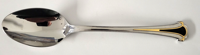 Kirk Stieff Cloisonne Royal Black Tablespoon 8 5/8" Stainless Flatware0